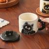 Cute Cat With Lid Couple Ceramic Water Cup Household Girl High Value Gift Box Cup Office Coffee Cup