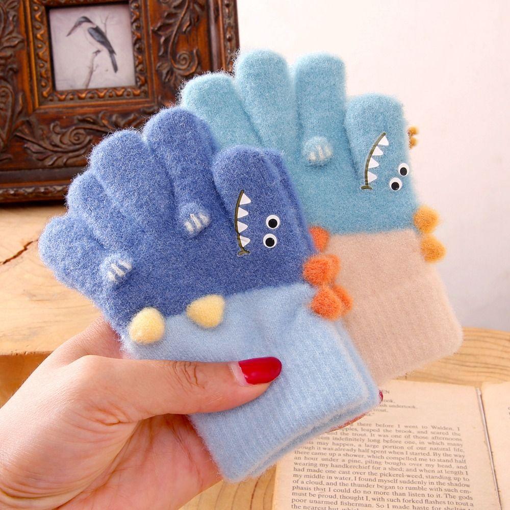 Children's Warm Tools Plush Gloves Five-finger Warm Full Cover Glove