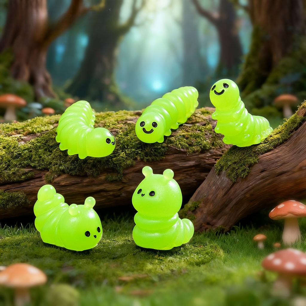 20-300pcs Mini Resin Simulated Caterpillar Small Plastic Miniature Animal Figures for DIY Fairy Garden Micro Landscape Ornament