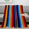 Colorful Mexican Stripes Throw Blanket for Kids Warm Sofa Blanket Flannel Blanket Portable Soft Bedspread