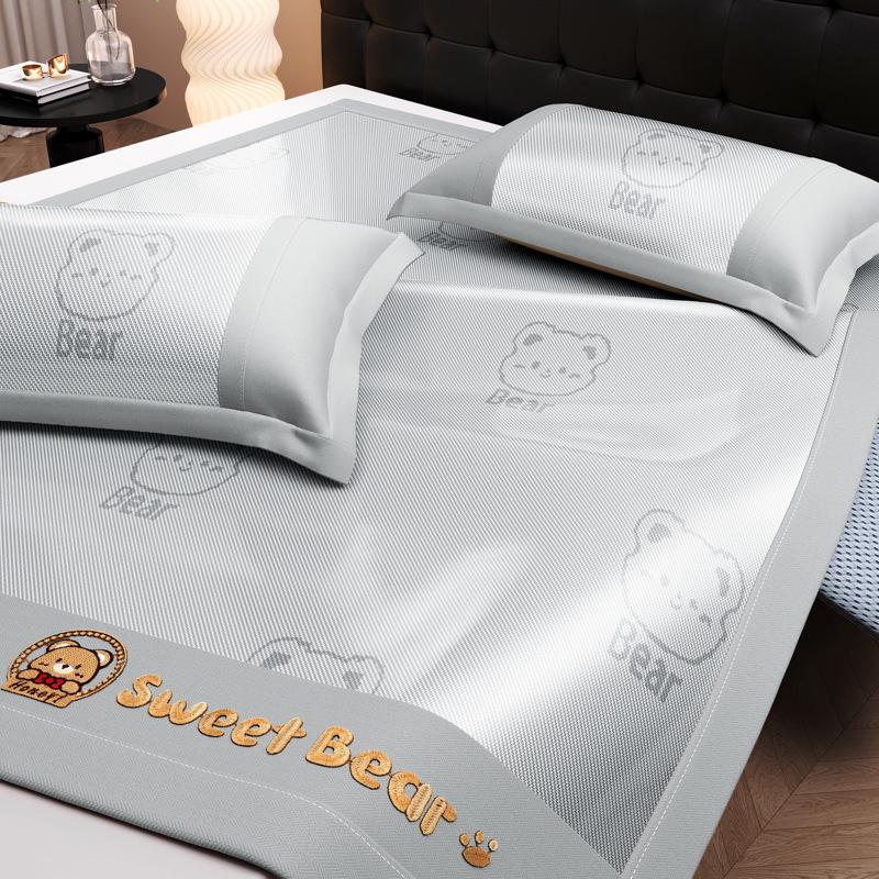 Ice Silk Rattan Cooling Mat - Washable Summer Bed Cover for Dorms 90x200cm Mat Only