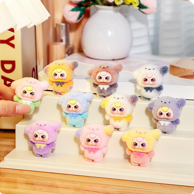 10Pcs Crybaby Tree Rabbit, Anime Flocked Action Figure, Decorative Pendant, Desktop Kawaii Doll Ornaments  Gift Items