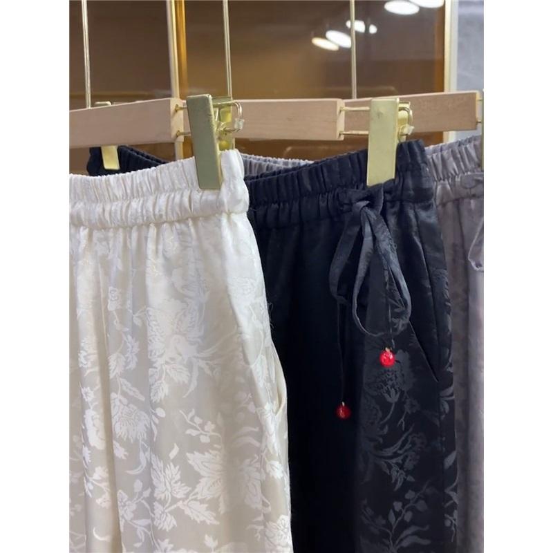 Women's Velvet Pants Spring Loose Fit Straight Leg Casual Pants Wide Leg Trousers Comfortable Relaxed Style Fashionable Casual Wear