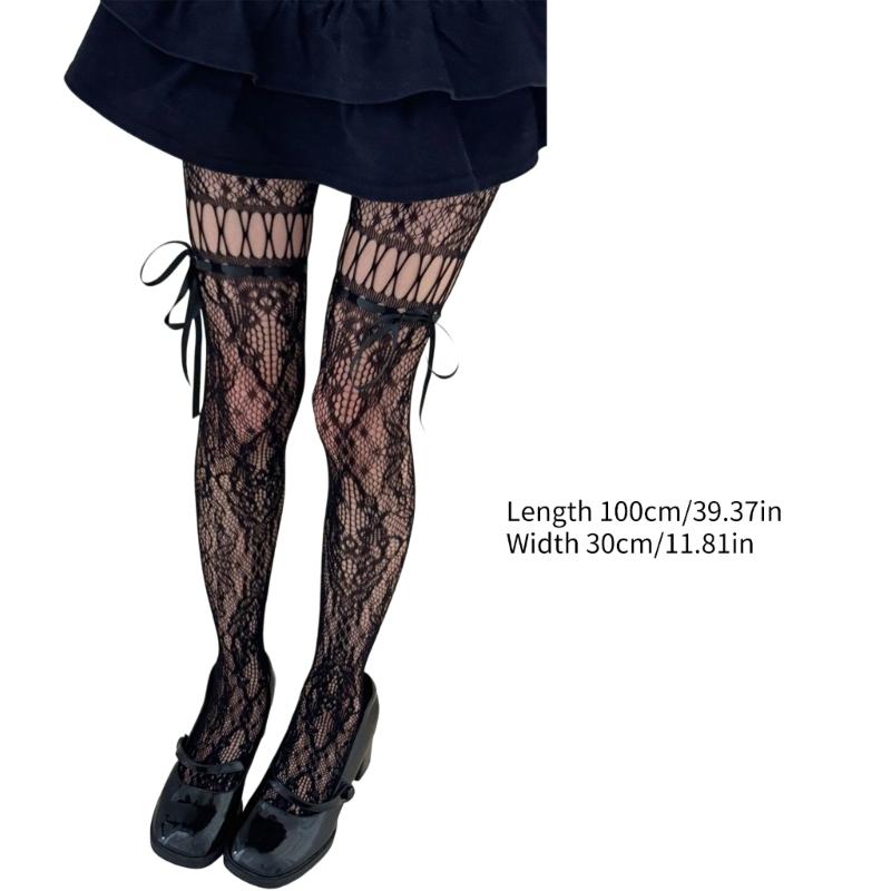 Women's Garter Belt Tights Patterned Fishnet Thigh High Stockings Tights High Waist Pantyhose Suspender Pantyhose Gifts