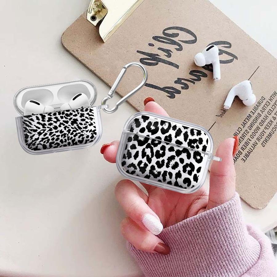 Leopard Print Art Pattern Clear Earphone Cases Cover Case For Airpods 4 1 Pro3 2 3 Pro2 Pro