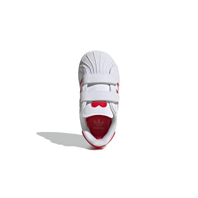Adidas Originals SUPERSTAR Comfortable Breathable Low top Skateboard Shoes White Red Infant And Toddler FZ0644