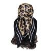 Women's Fashion Leopard Print Head Scarf 90cm Silk Scarf Temperament Scarf New Ladies Square Scarf Sun Shawl