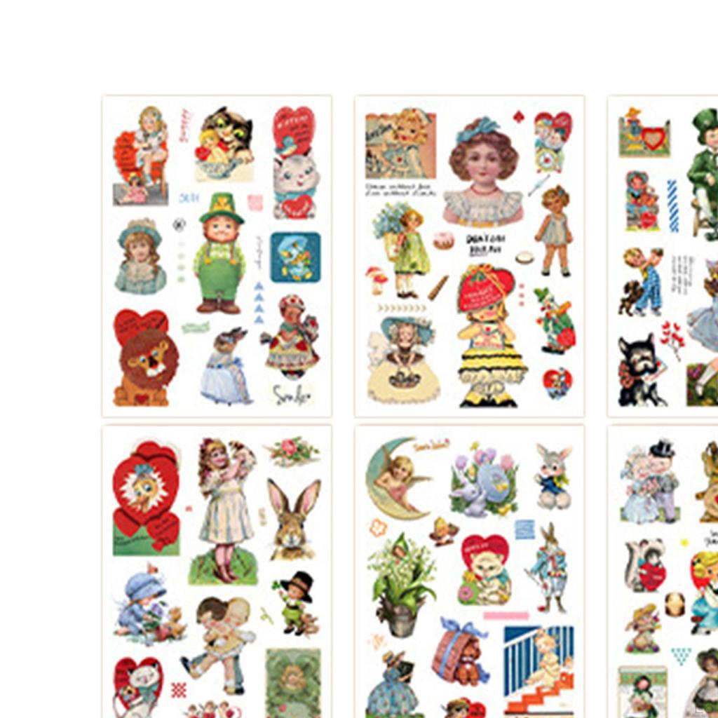 20 Pieces Planner Stickers Decals Decorative Retro Design DIY Diary Scrapbooking