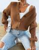 Women's V-Neck Long-Sleeve Knit Cardigan: Solid Color, Trendy, and Versatile Autumn/Winter Outerwear