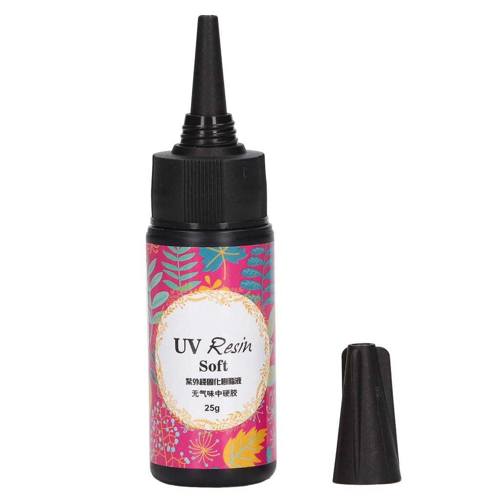 UV Resin Glue Odorlessness UV Resin Clear Hard Low Shrinkage DIY UV Glue for Mobile Phone Case Jewelry Making 25g