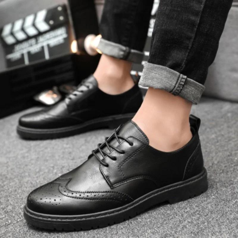 Mens Shoes Fashion Handcrafted Leather Shoe Classic Business Casual Shoes Luxury Dress Shoes for Men Lace Up Oxford Shoe Loafers