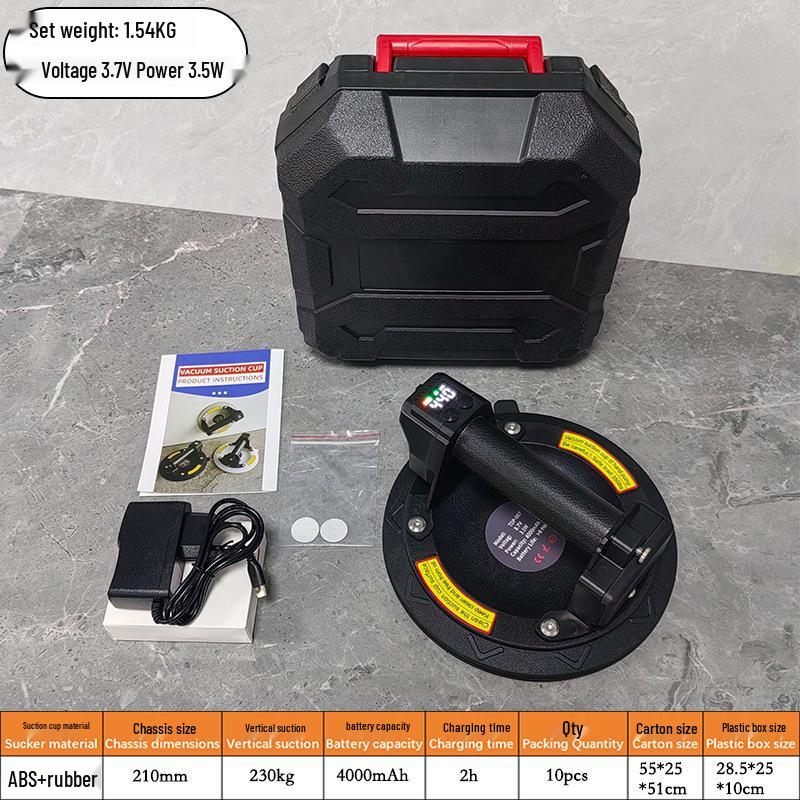 8-Inch Automatic Electric Vacuum Suction Cup for Heavy-Duty Glass and Tile Lifting