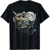 CHDHEVEGOD Three Weirdcore Crocodile At Moon Funny 90s Alligator T-Shirt