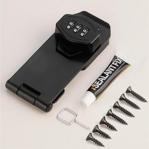 

Навесной замок, Кодовый дверной замок, Дополнение для ключа от комнаты, 3-значный кодовый ключ [Два способа установки]: [Винты или Клей без гвоздей], Вспомогательный замок для комнаты