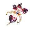 Brooch Pin Three-Dimensional Iris Flower Design Lightweight Alloy Pin with Cubic Zirconia Golden-Plated Edging Suit Coat Dress Scarf Sweater Badge