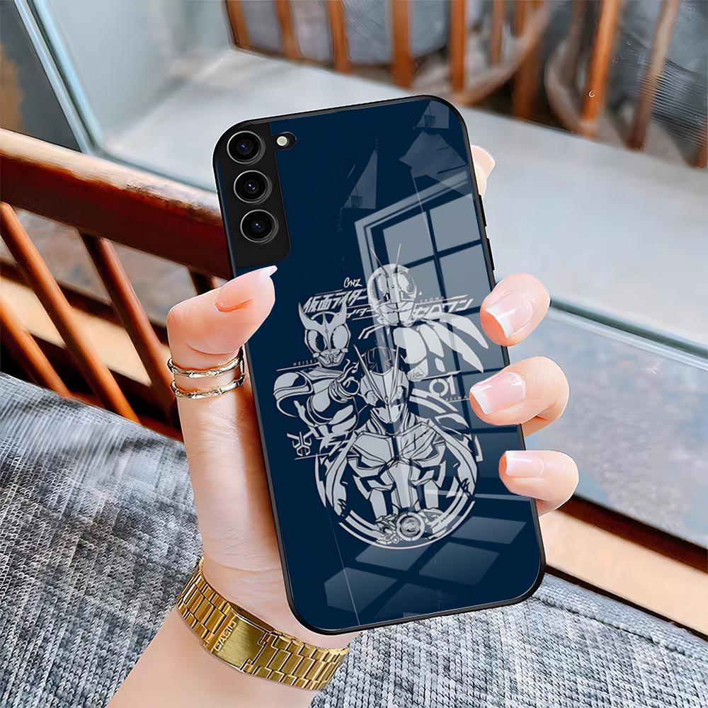 M-Masked Kamen Rider Phone Case For Samsung A25 A13 A33 5G A54 A36 A35 A56 A52 A14 Shockproof Glass Cover