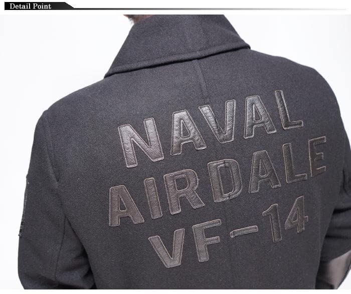 Trenchcoat NAVAL PEAJACKET Oberbekleidung Jacke 6122143 09 [Avirex] Herren Schwarz-M