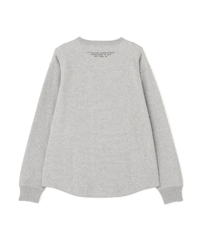 Avirex Honeycomb Waffle L/s Henley Neck T-shirt Men's M 020 Gray 783-5230031