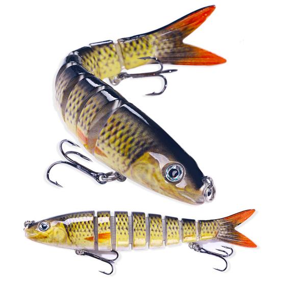 13.4cm 18g Multi-knot Fish Bait Realistic Design 3D Eyes Holographic Body Lure Bait Set with Built-in Ball Swinging Fish Lure