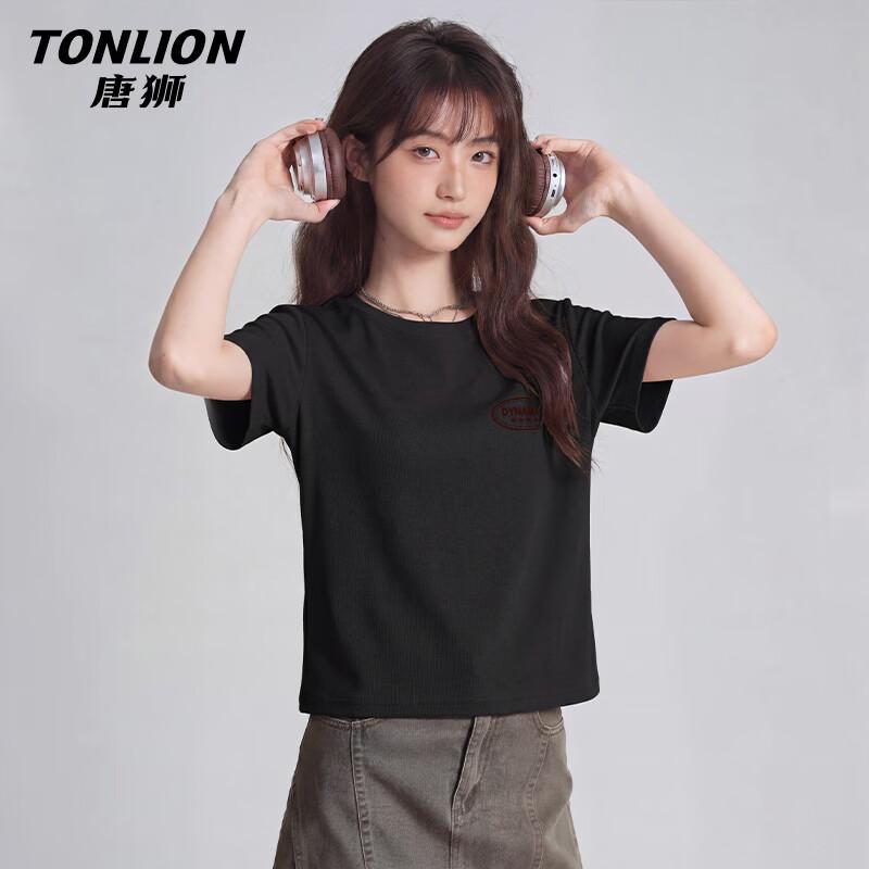 Женская футболка TonLion с коротким рукавом и круглым вырезом L