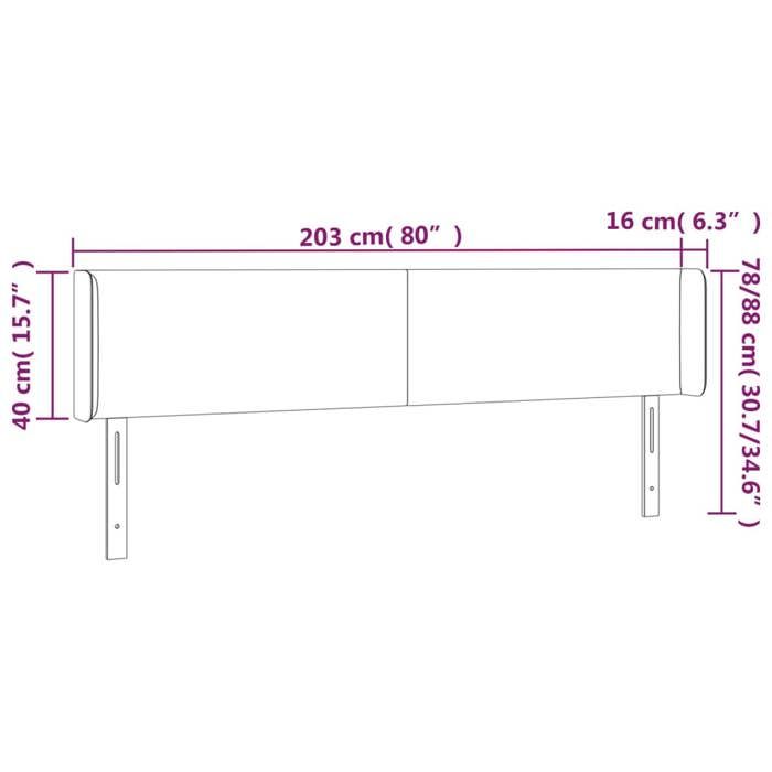 VidaXL Tête de Lit à LED Meuble de Chambre à Coucher Accessoire de Lit Double Tête de Cadre de Lit Intérieur Bleu 3122984