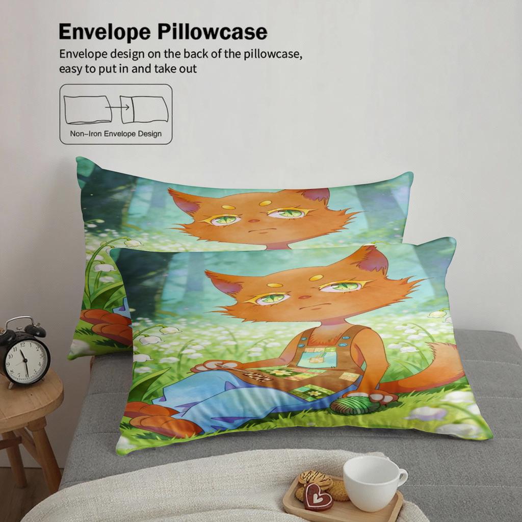 Green Bedding Set Softville Cozy Town Cute Fern The Quilt Fox With Duvet Cover  Pillowcase For Children'S Bedroom Decor