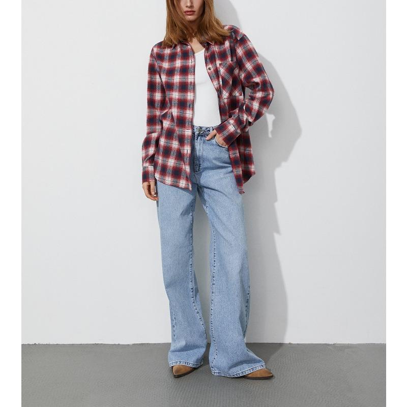 Camisa Xadrez Clássica Corte Amplo Estilo Casual Unissex