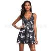 Printed women's one-piece split fork fattening holiday new swimsuit swimsuit