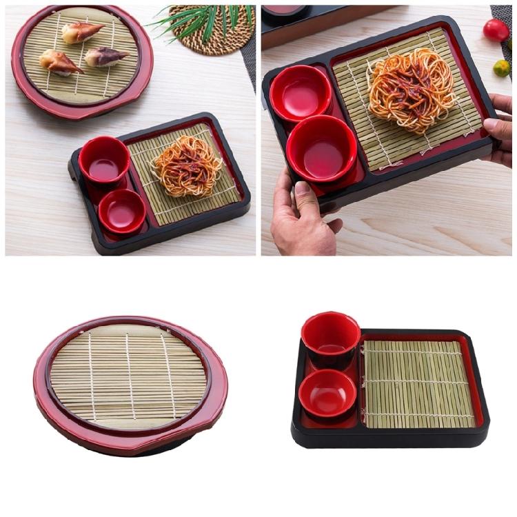 Multipurpose Soba Noodles Plate Sashimi Platter with Bamboos Mat Food Snacks Dishes Serving Platters Easy To Clean