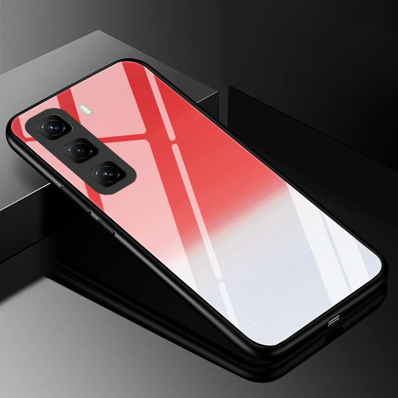 Tempered Glass Phone Case For Infinix Hot 50 Pro Plus Luxury Hard Back Bumper Cover for Infinix Hot50 Pro+ 4G Capa Hot 50i 50 5G