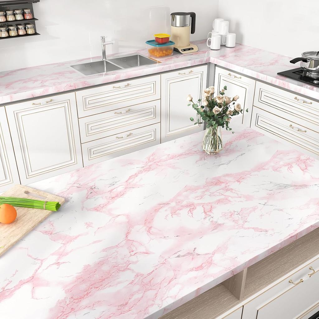 Marble Glossy Self-Adhesive Wallpaper Waterproof Home Decor Stickers for Dining Table Cabinet - Wear-Resistant Wall papers
