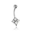 Titanium Belly Button Ring With White Premium Zircons - Tpp-045 1.6/8