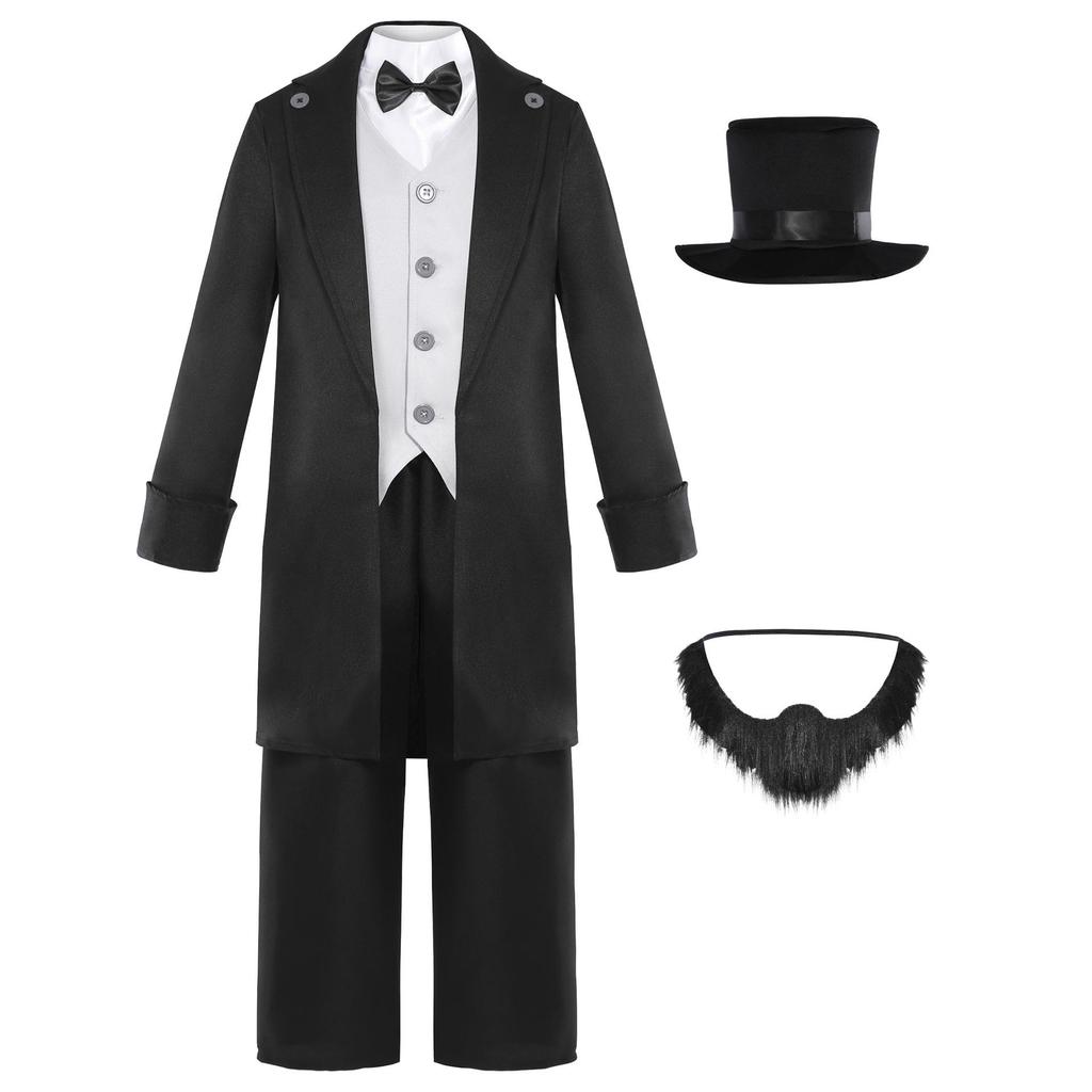 Kinder-Retro-Kostümset im Lincoln-Design für Bühnenauftritte und Festivals