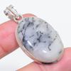 Natural Dendrite Opal Gemstone 925 Sterling Silver Jewelry Pendant 1.81" P1H56