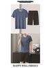 Herren Sommer Eis Seide Buchstaben B Print T-Shirt und Shorts Set - Leicht, Weich, Bequem, Kurzarm.