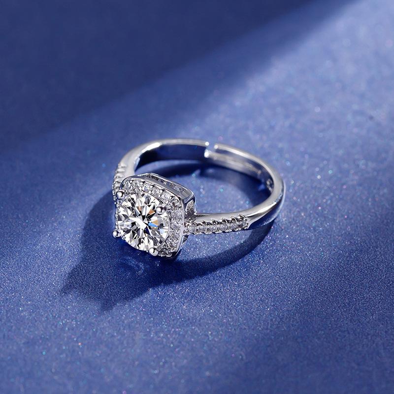 

Женское кольцо GemChic, модное кольцо принцессы с муассанитом, регулируемое, на день святого Валентина, на день рождения, на Рождество, в подарок -