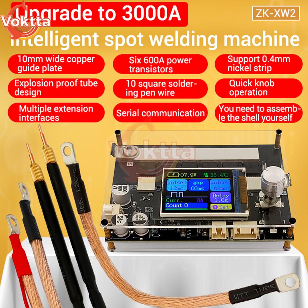 DC 3,6-15V 3000A Intelligenter Bluetooth-Punktschweißgerät-Bausatz 6-MOS-Transistoren 18650-Batterie Nickelblech Doppelpuls-Punktschweißmaschine