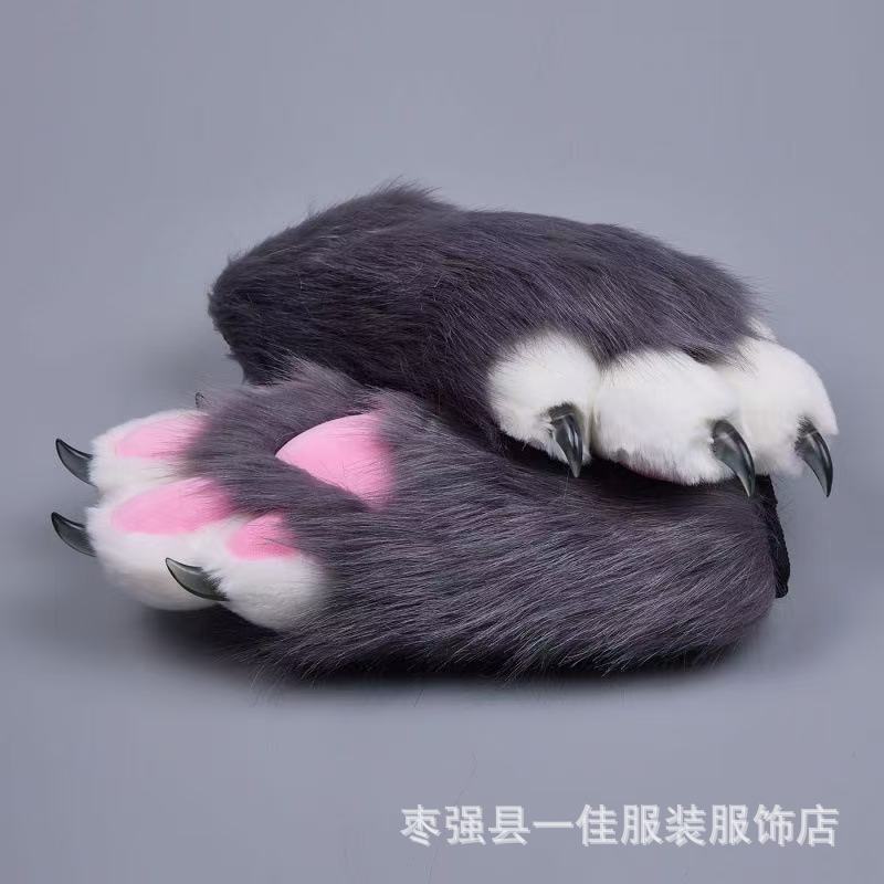 New Finished Animal Claws Squeak with Nails Furry Animal Claws Gloves Colored Cosplay Cat Scratch Gloves Squeak