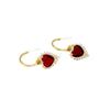 Manufacturer Supply French Fashion In Needle Earrings Women'S Red Zircon Love Earrings Earrings Spot
