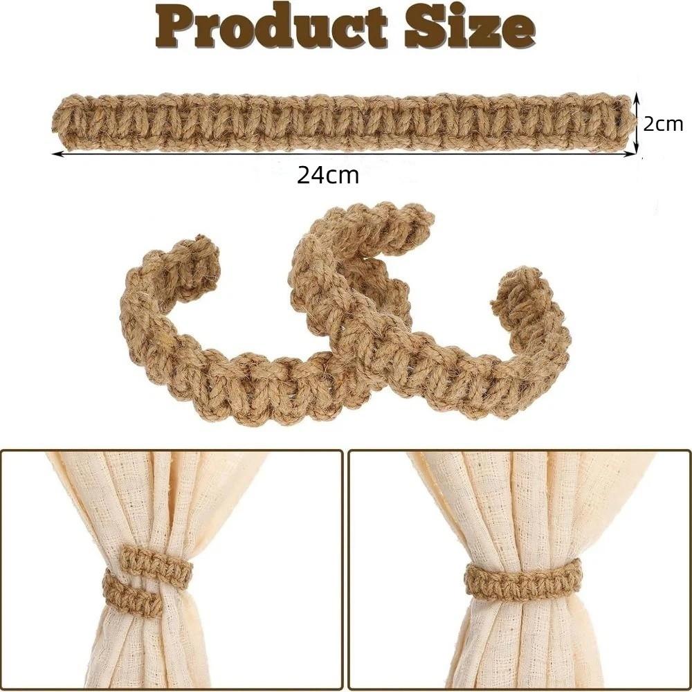 2pcs Linen Curtain Holders Handwoven Curtain Strap Elegant Rope Holdbacks for Living Room Bedroom