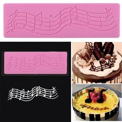 Music Lace Silicone Mold Lace Cake Decorating Tools Note Silicone Cake Wedding Cookie Chocolate Silicone Molds Pastry Tools