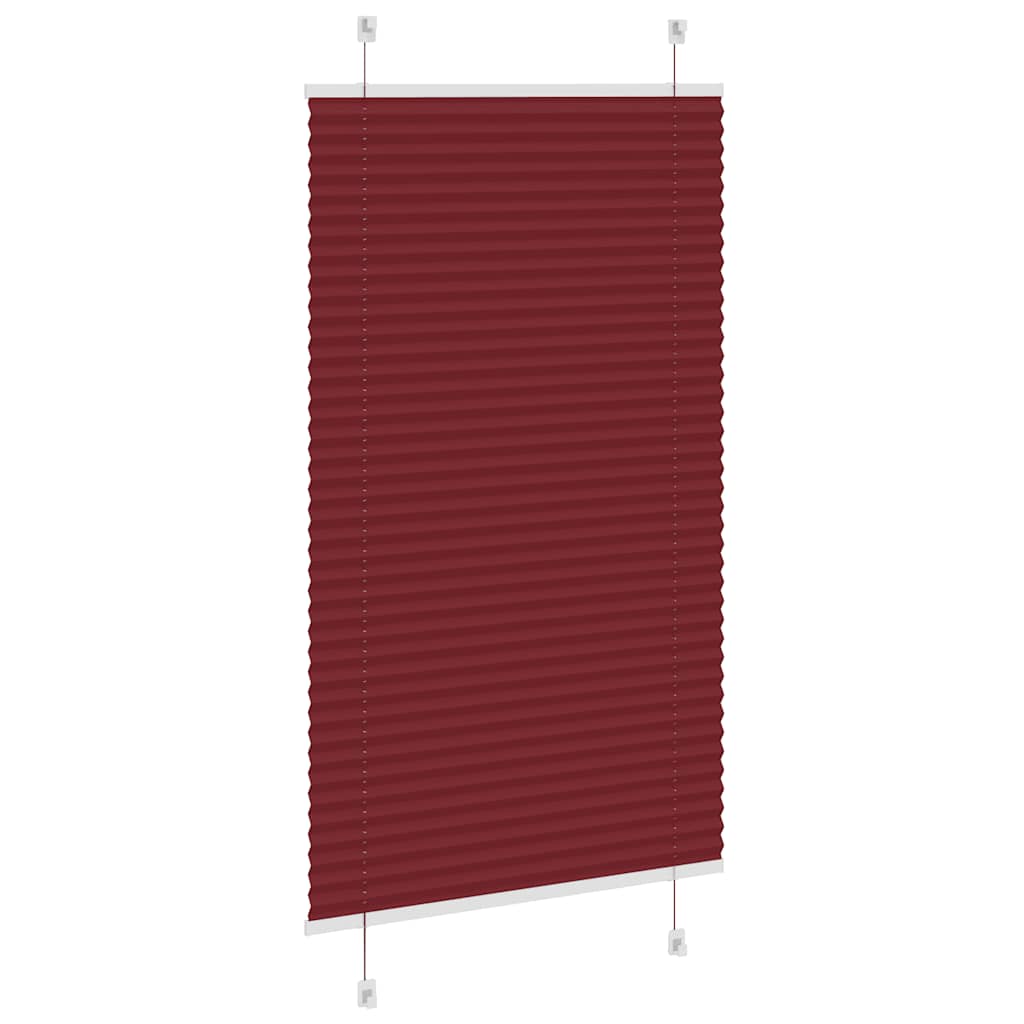 Burgundy Red Pleated Blind 80X150 Cm Fabric Width
