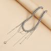 Fashion Trend Accessories Irregular Hand-Beaded Love Fringe Serpentine Pendant Mix Necklace Stainless Steel Jewelry