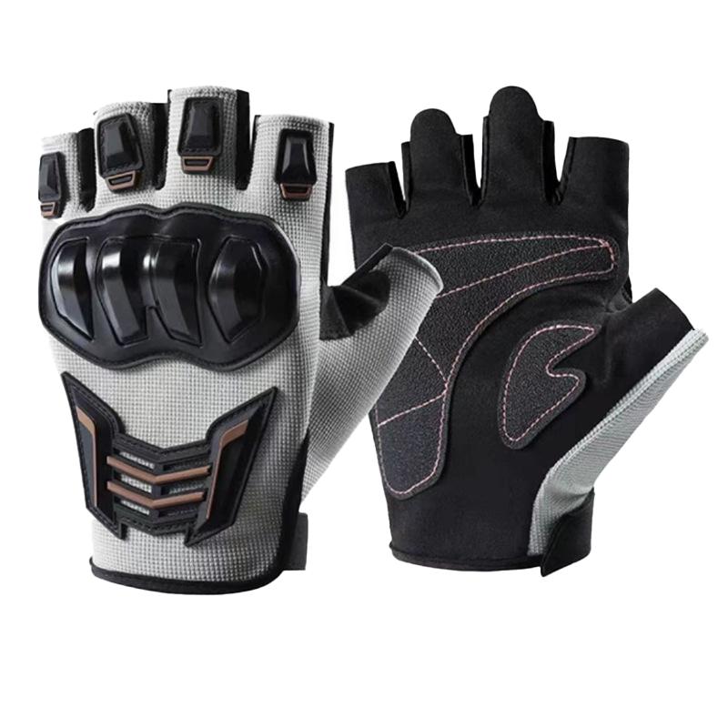 Bituozhe Unisex Hard Shell Half-Finger Cycling Gloves