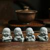 Monk Statue Gift Cute Little Monk Figurine Sandstone Delicate Dolls Buddha Statue DIY Chinese Style Desktop Cculpture Hallway