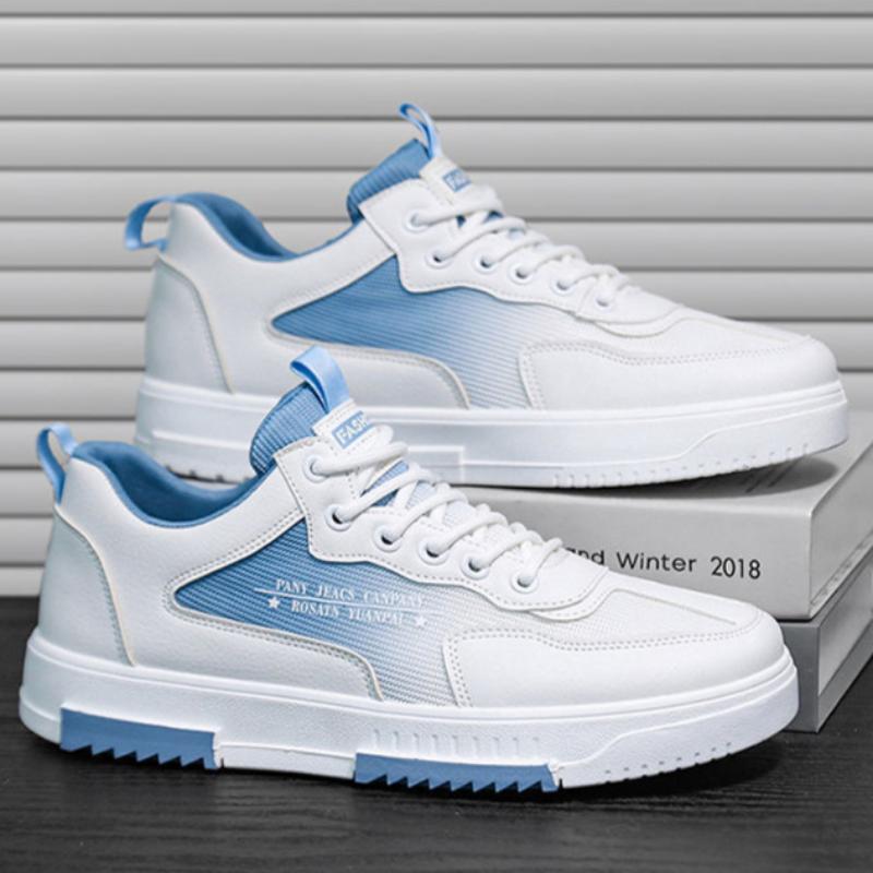 Versatile White Shoes for Men Summer Casual Breathable Mesh Panel Shoes Fashionable Sports Height-increasing Men's Shoes