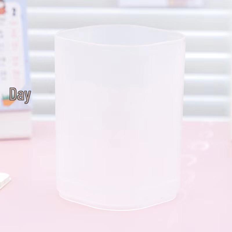 Transparent Slanted Pen & Makeup Brush Holder with Four Grids