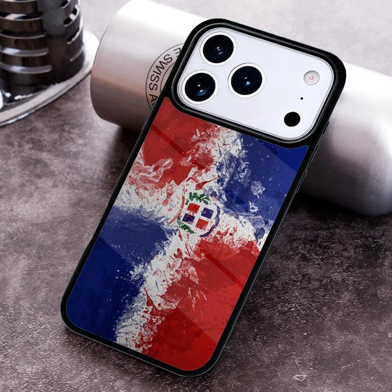 Dominican Republic Flag Painted Phone Case For iPhone 17 16 15 14 13 12 11 Pro Max Plus 17Air Soft Silicone Cover