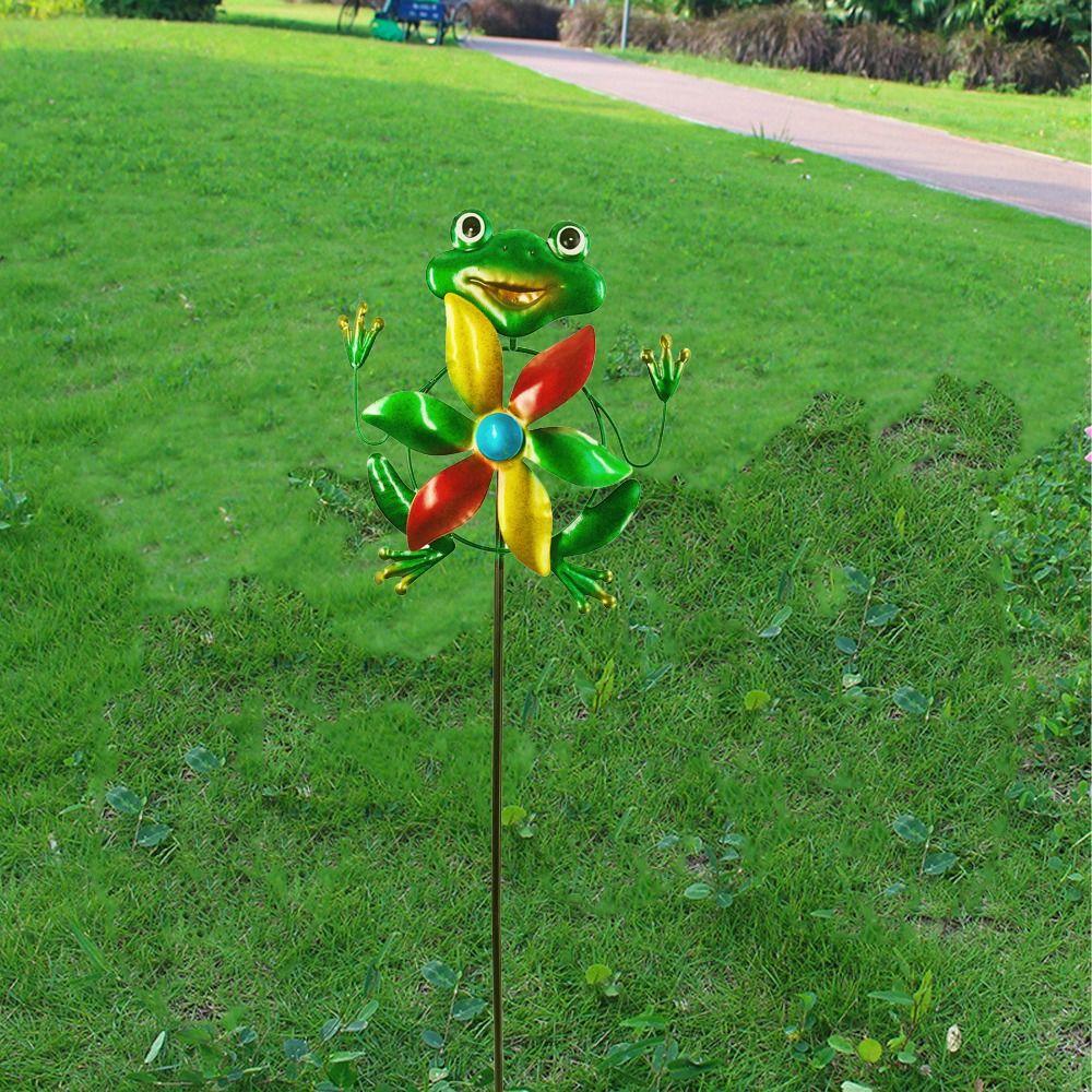 Iron Metal Windmill Sculpture Removable Wind Collectors Rotator Gardening Plug Pinwheel  Yard