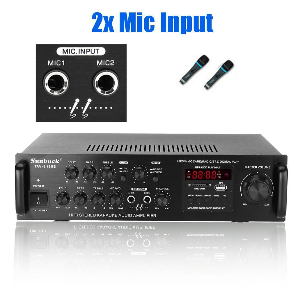 2000W 5-Kanal Audio Heimkino Heimkino Verstärker Bluetooth HiFi Stereo Verstärker LED Digital Karaoke Verstärker